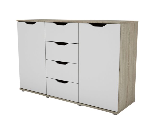 Aparador Salón 4 Cajones Parc Roble Sonoma Multicolor