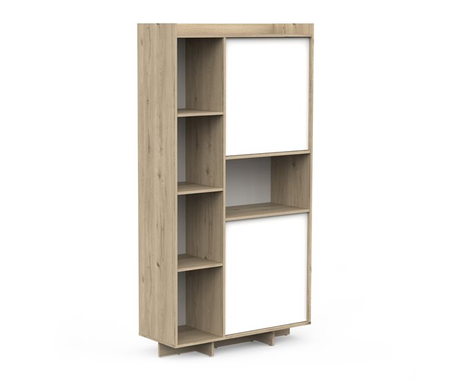 Vitrina 2 puertas y 4 estantes CLAP Roble