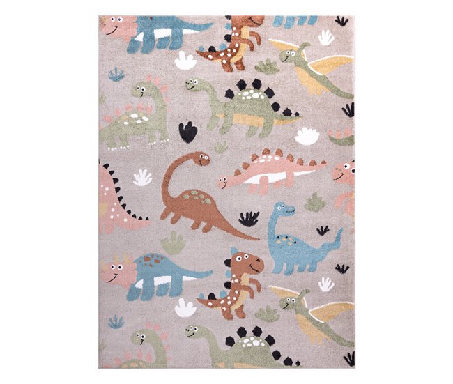 Alfombra FUN Dino para niños dinosaurios 240x330 Beige
