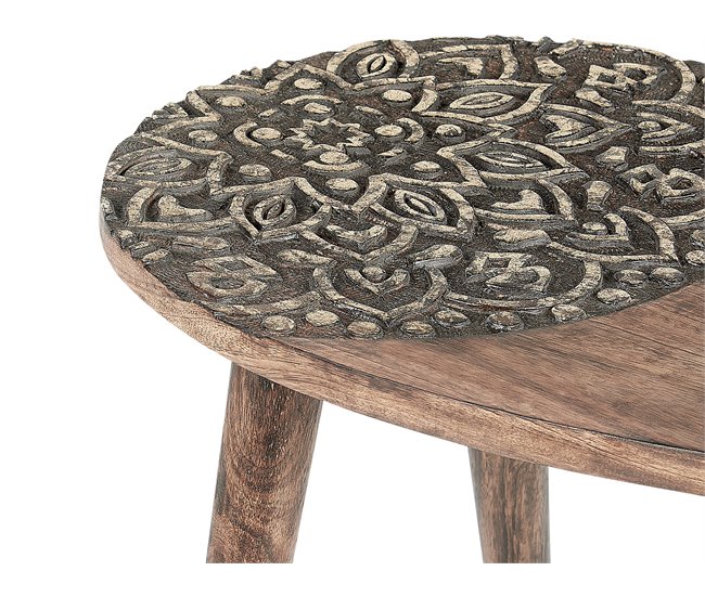 Beliani Conjunto de mesas KHETUA Marron