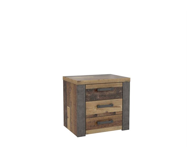 Mesita de noche NELEKE Madera Oscura