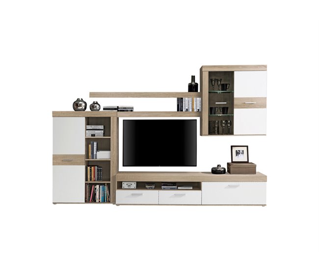 Mueble de salón AKRON Blanco/ Madera