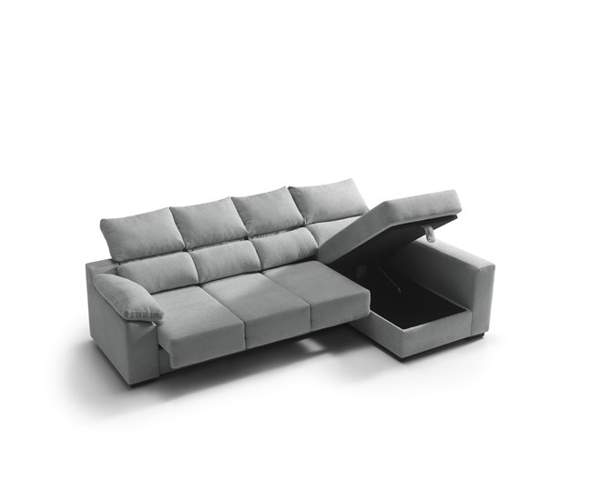 Chaise longue reversible con arcón PALA Gris Claro