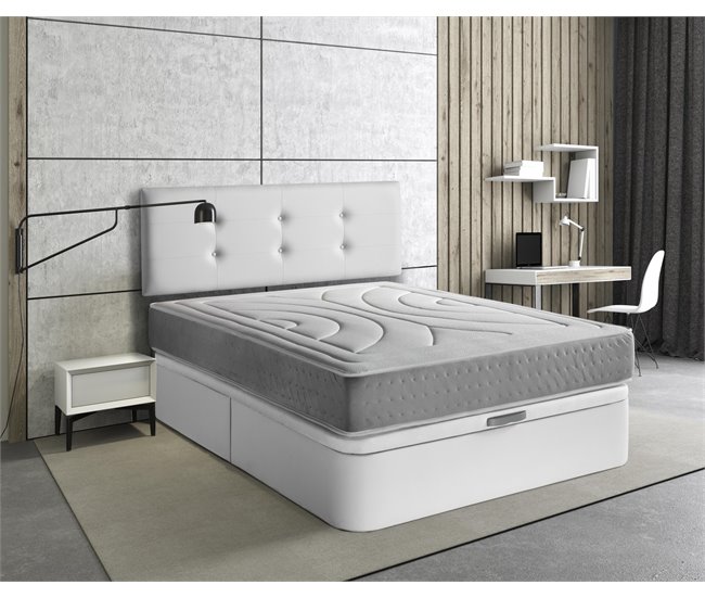 PACK CANAPÉ DE POLIPIEL + COLCHÓN VISCOELÁSTICO 150x200 Blanco