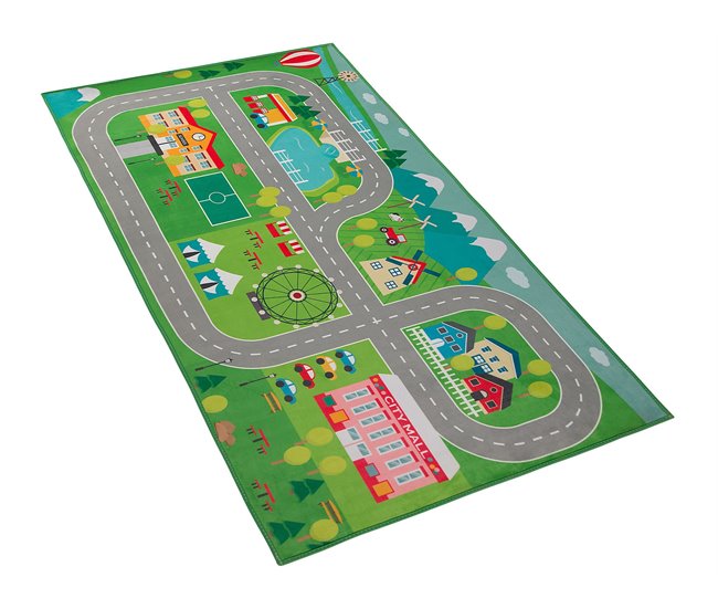 Beliani Alfombra para niños SEBEN Verde