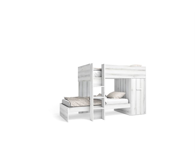 Cama tren 90x190cm 2 posiciones SNOW color albo Blanco