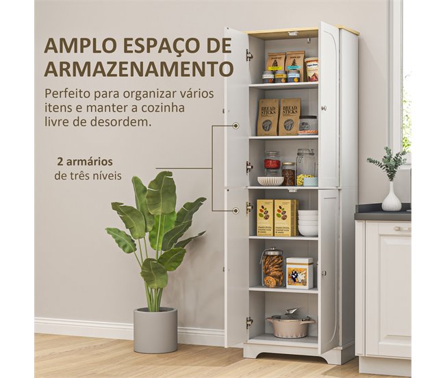 Alacena de Cocina Melamina de Madera, MDF HOMCOM, hogar - cocina Blanco