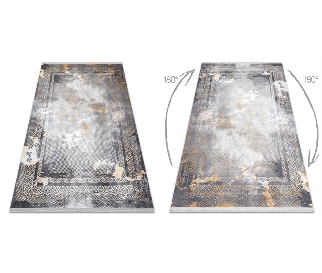 Alfombra LUCE 77 moderna Marco vintage Structural 134x190 Gris