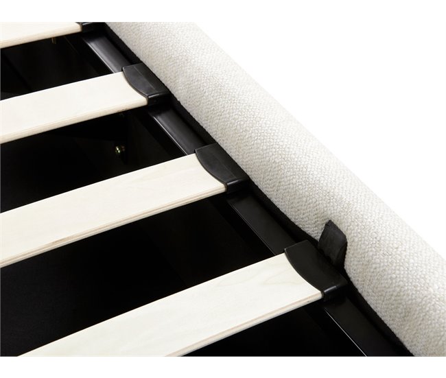 Beliani Cama con almacenaje Poliéster CASTELNAVET 170x220 Crema