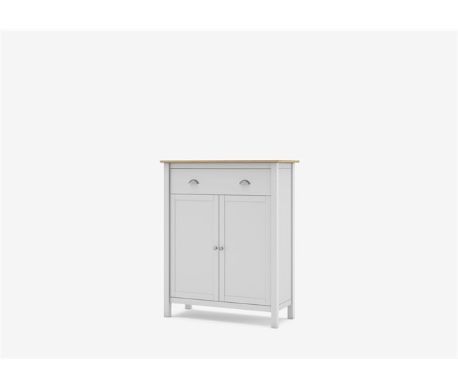 Mueble Microondas 2P 1C LANDHAUS. Blanco