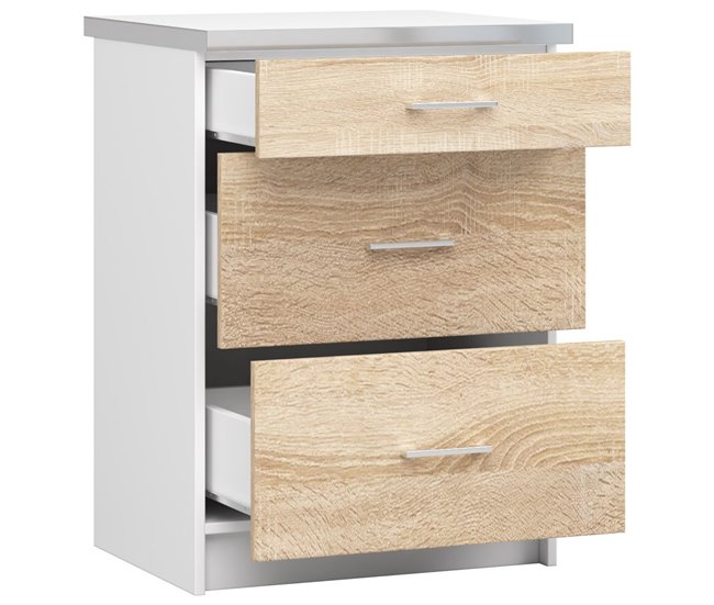 Armario de Cocina Independiente LIMA AKORD con estantes 60 Blanco/ Madera