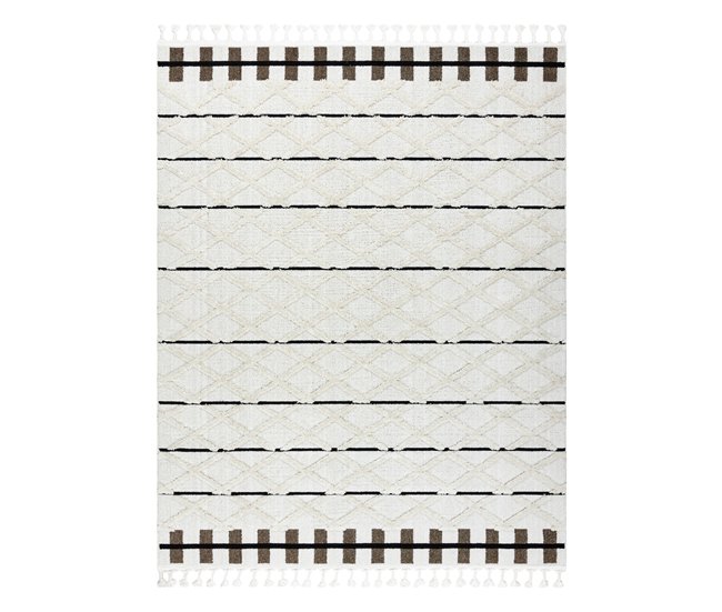 Alfombra SEVILLA Y611A conducción diamantes Franjas Bereber 240x330 Crema