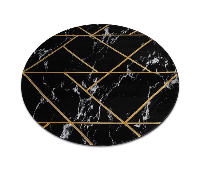 Alfombra EMERALD exclusivo 2000 circulo - glamour 160x160 Negro