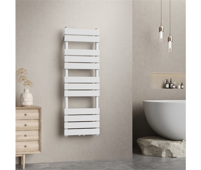 Radiador toallero mural Voss 528 W 12 lamas acero Blanco