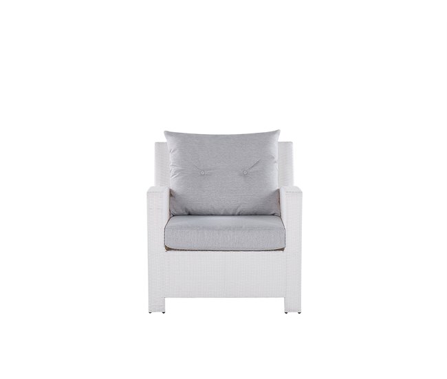 Beliani Conjunto de jardín Ratán sintético MARINO Blanco