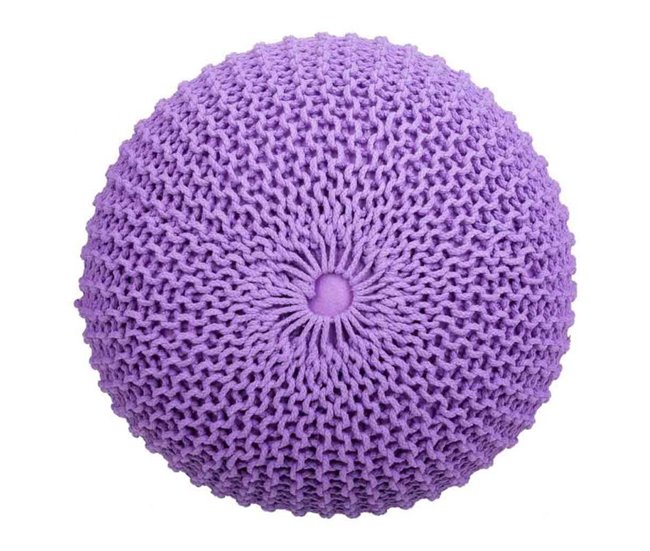Puff de algodón trenzado Lila