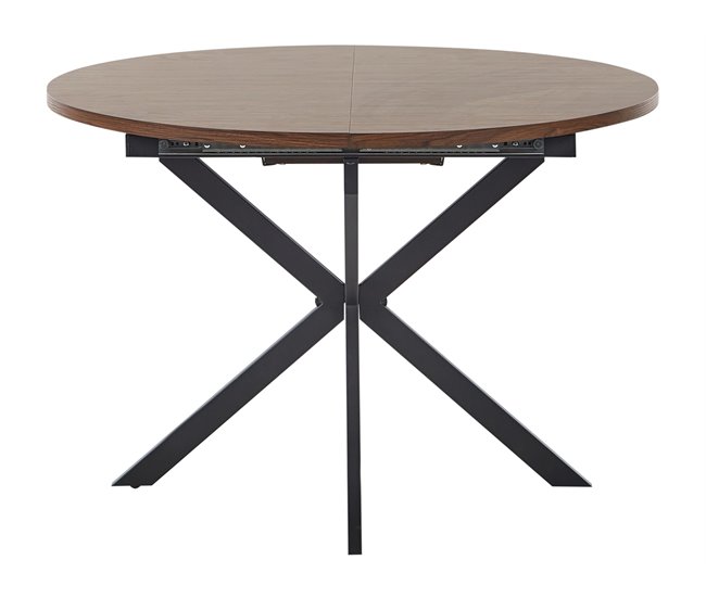 Beliani Mesa de comedor extensible FRIONA Madera Oscura