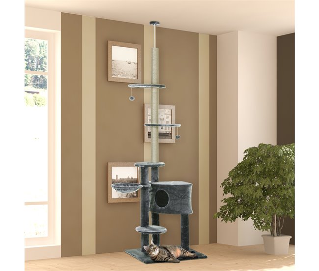 Árbol Rascador para Gatos PawHut Gris