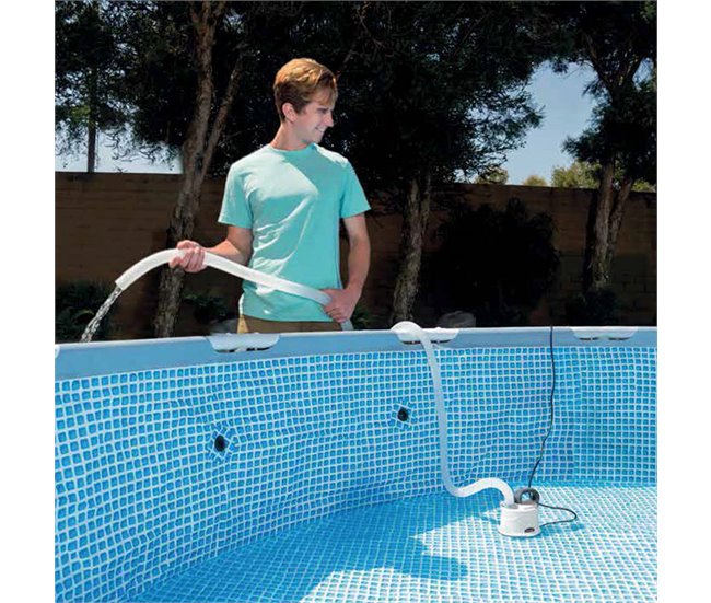 Bomba vaciado drenaje para piscinas INTEX con manguera 5 metros Blanco