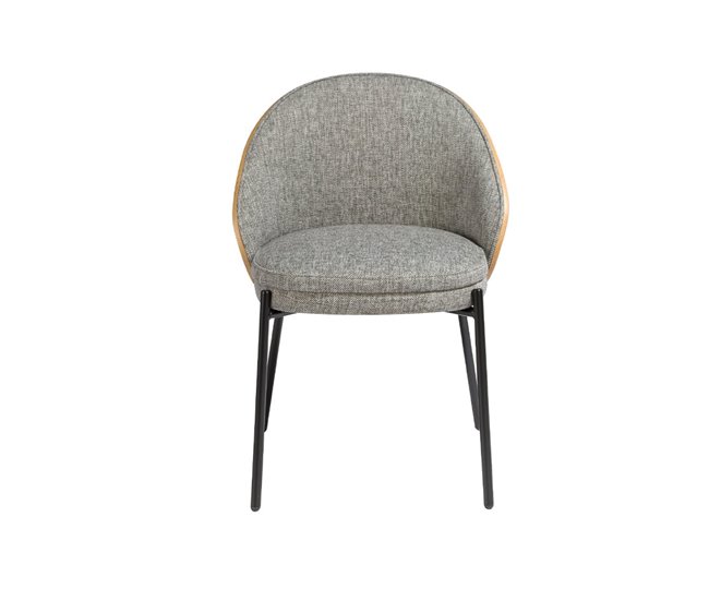 ANGEL CERDA Silla tela gris y nogal Nogal