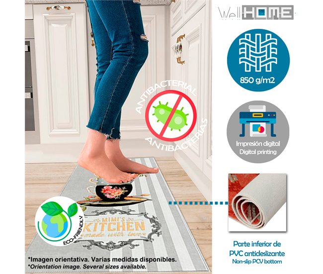 Alfombra De 60 X 100Cm 100x60 Azul