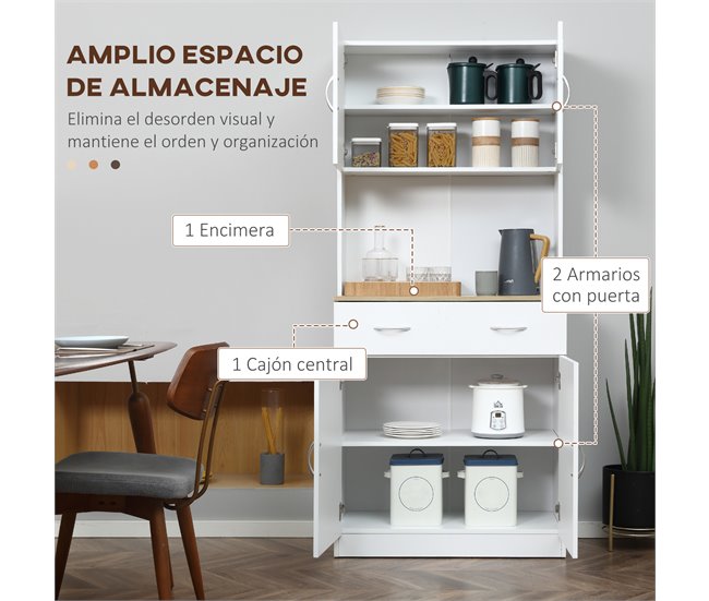 Alacena de Cocina HOMCOM 835-538 Blanco