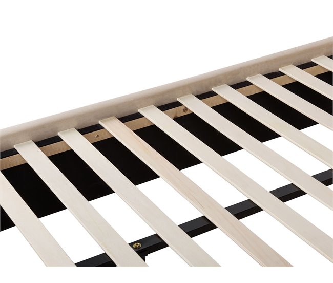 Beliani Cama con somier Terciopelo NOYERS 210x247 Beige