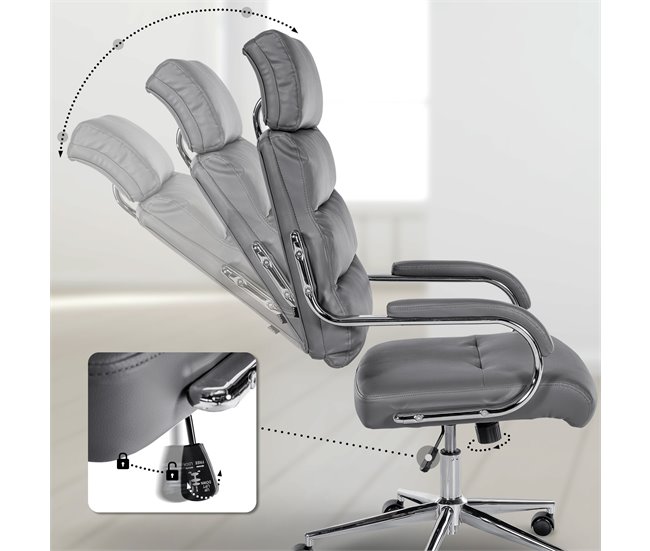 Silla de oficina - Campo - Simil cuero Gris