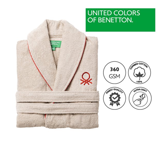 Albornoz benetton 360 gsm 100% algodón Beige