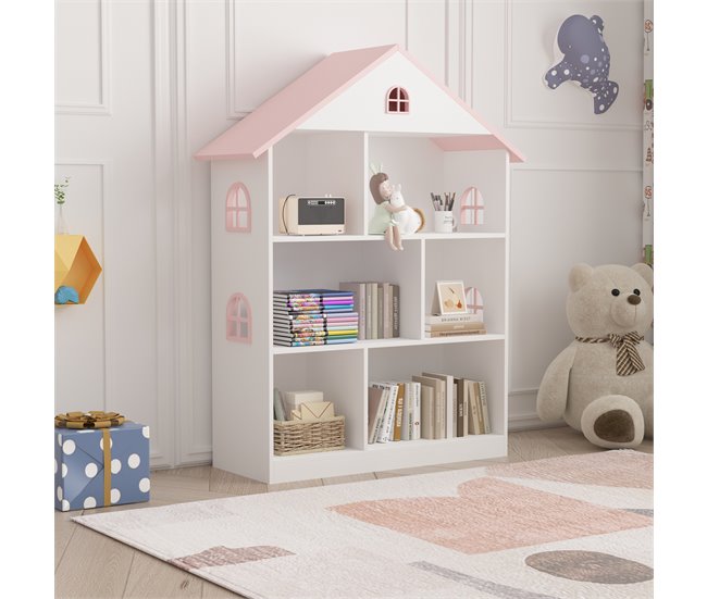 Estantería infantil Stange en forma de casa MDF Blanco