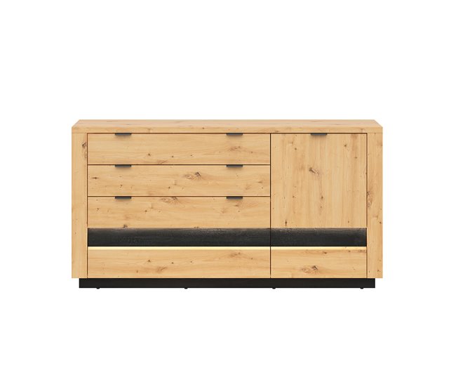 Bufé 1 puerta 4 cajones con LED Glenn Madera