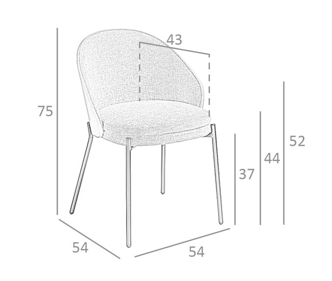 ANGEL CERDA Silla tela gris y nogal Nogal