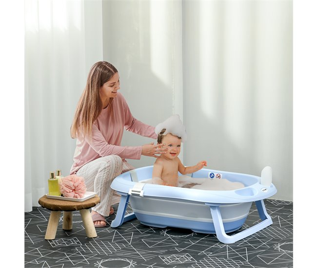 Bañera para Bebé PP, TPE, Espuma, Poliéster ZONEKIZ Azul