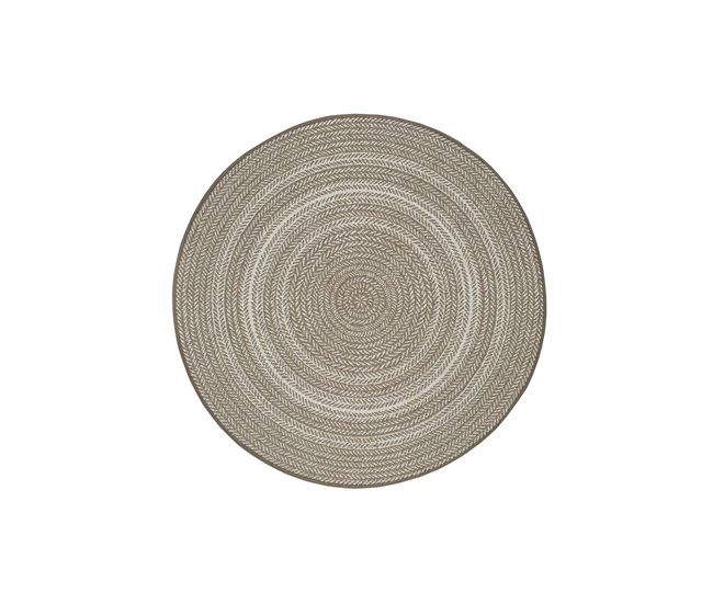 Alfombra redonda geométrica de interior/exterior SILVANA - ATTICGO 120x120 Gris Claro