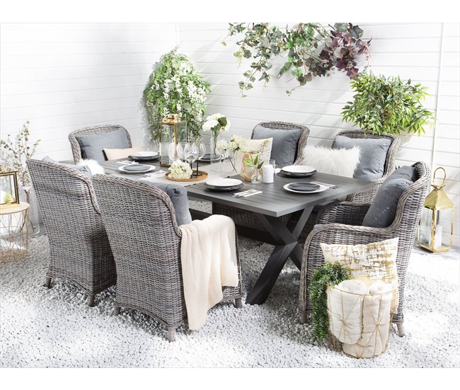 Beliani Silla de jardín CASCAIS Gris