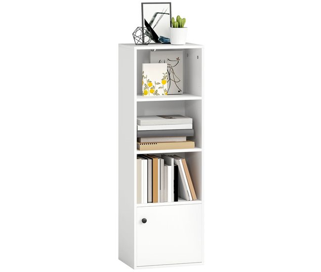 Estantería para Libros Melamina de Madera, MDF HOMCOM Blanco