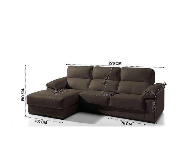 Chaise longue piel WILLY Marron