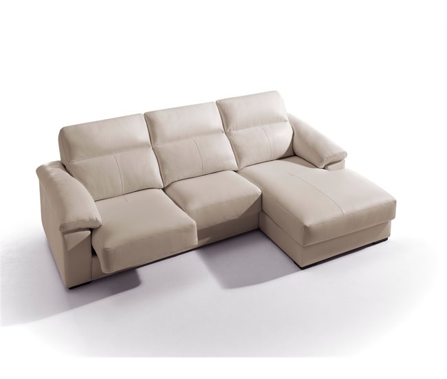Chaise longue piel WILLY Beige