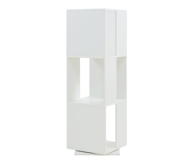 Estantería giratoria Fjelmarirg de 3 niveles MDF [en.casa] Blanco
