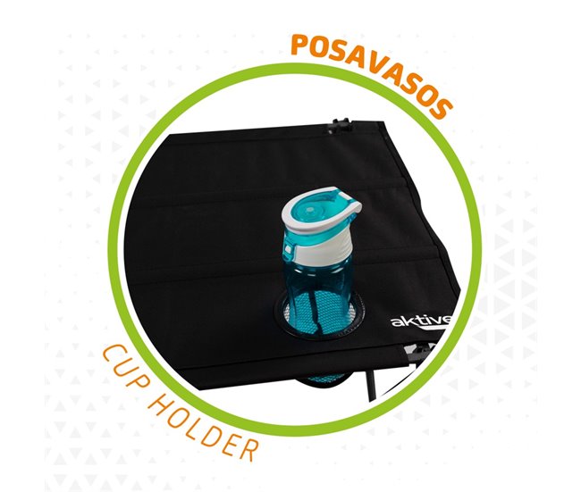 Mesa plegable textil para camping Aktive Negro