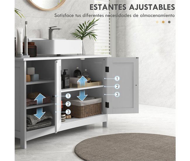 Armario de Baño MDF kleankin, hogar - baño Blanco