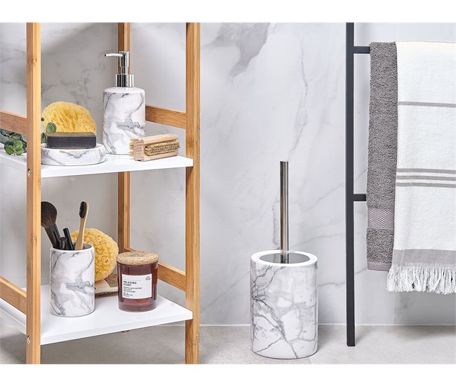 Beliani Conjunto de accesorios de baño ARAUCO Blanco