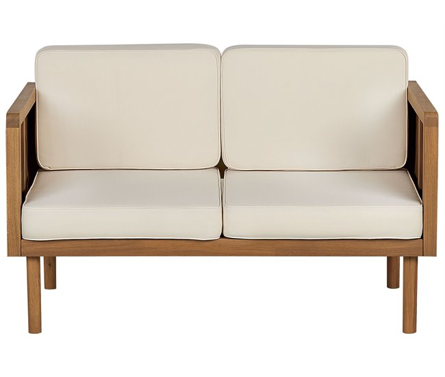 Beliani Sofá de jardín Madera de acacia BARATTI Beige