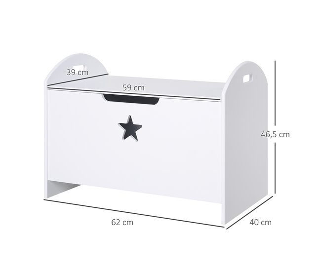 Organizador de Juguete de Niño E1 class MDF HOMCOM 62 Blanco