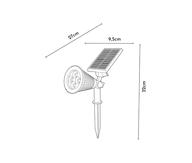 Baliza solar CORVUS marca ARTECONFORT Negro
