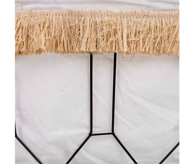 Cesto de metal y tela Blanco