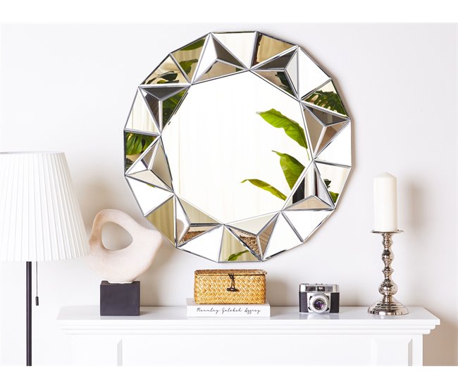 Beliani Espejo HABAY Gris