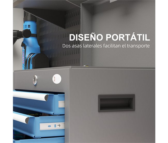 Caja de Herramientas Acero DURHAND Gris