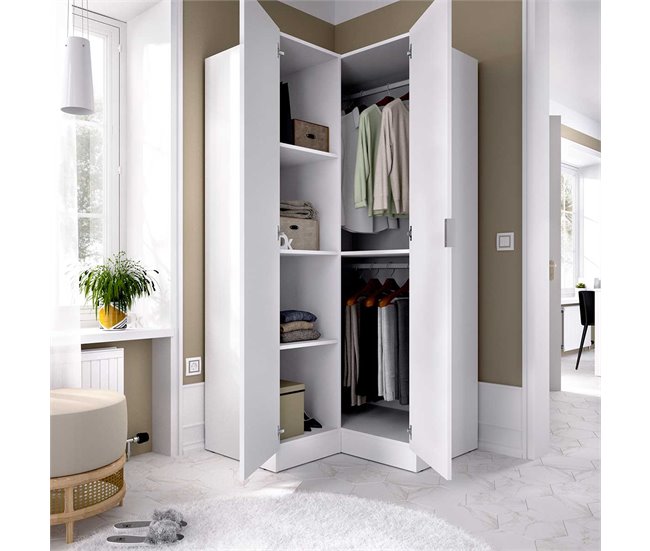 Armario esquinero Essen 2 puertas Blanco