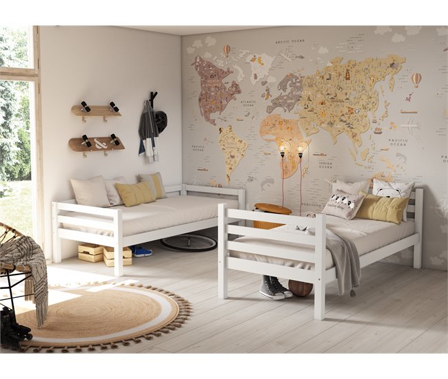 Litera MIX II 90x190 cm color blanco Blanco